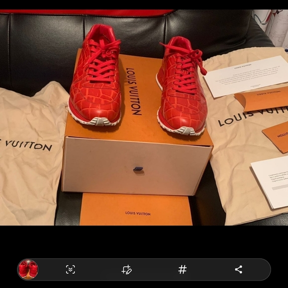 Authentic Louis Vuitton Calf Skin Crocodile Embossed Runaway Sneakers - Picture 3 of 13